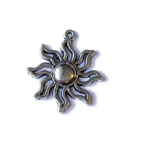 Silver Celestial Sun Charm Pendant