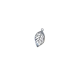 Silver Fancy Leaf Charm