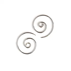 Silver Koru Spiral Earrings
