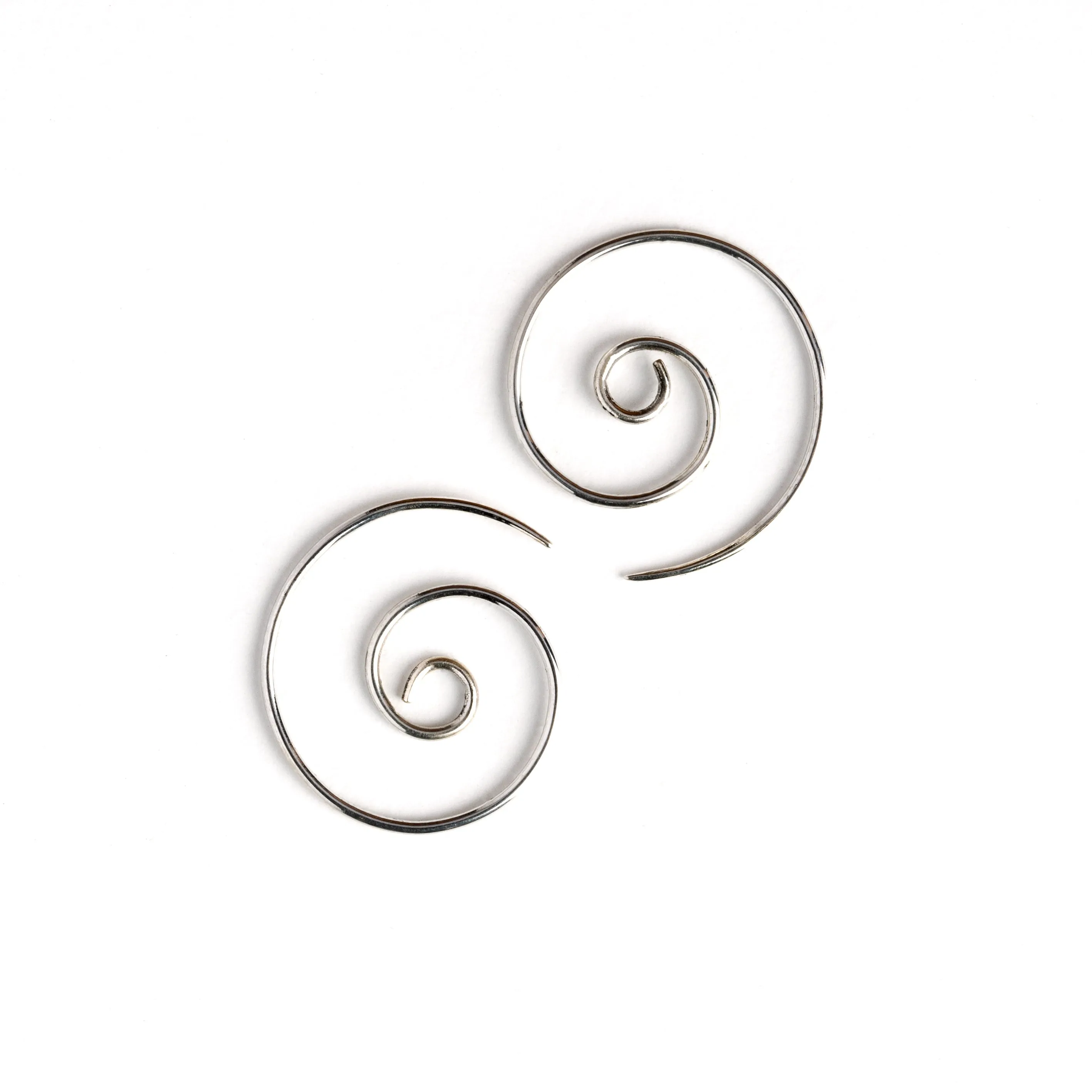 Silver Koru Spiral Earrings