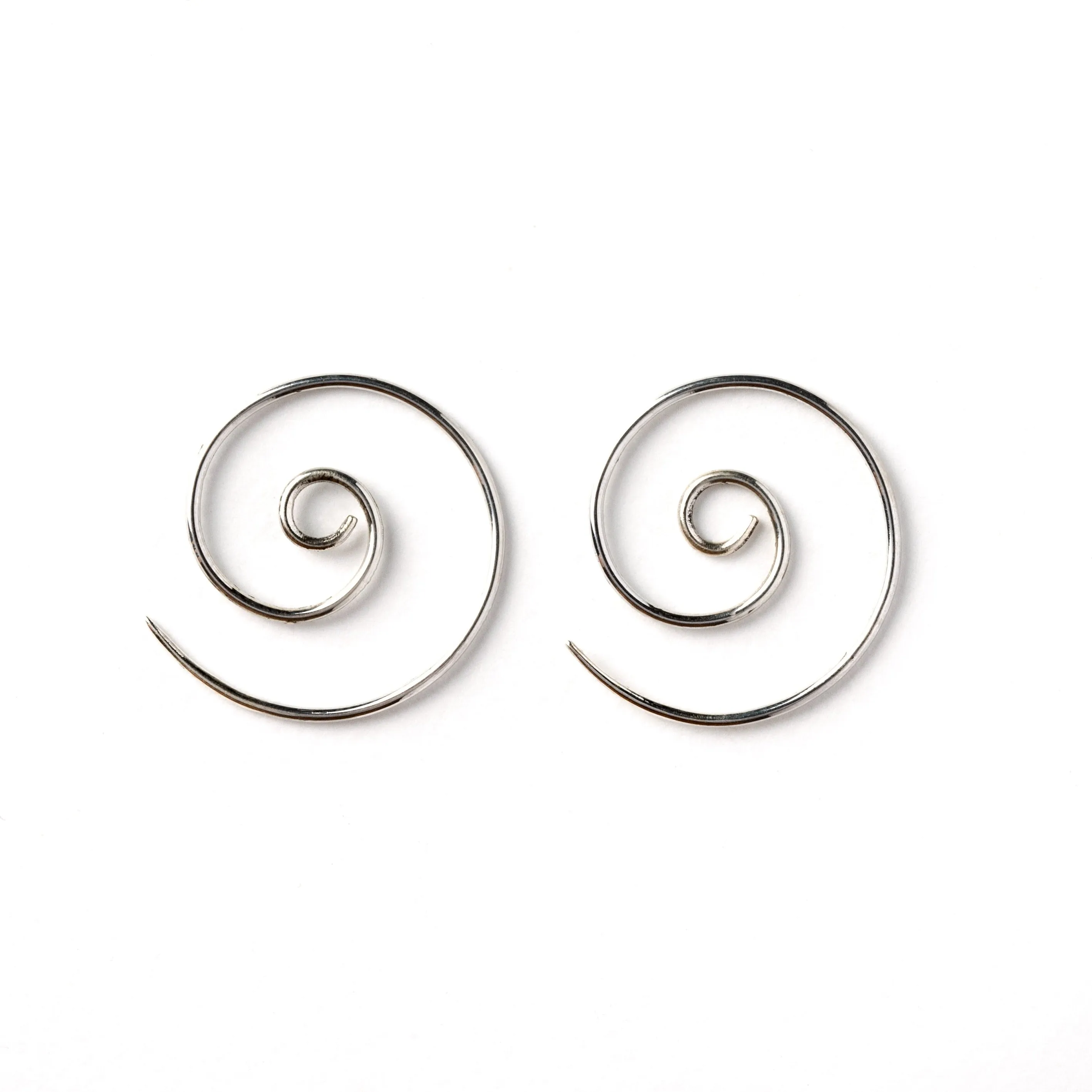 Silver Koru Spiral Earrings