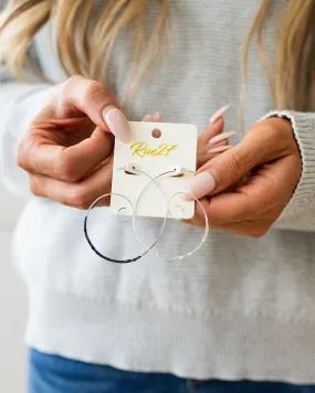 Silver Spiral Hoop Earring
