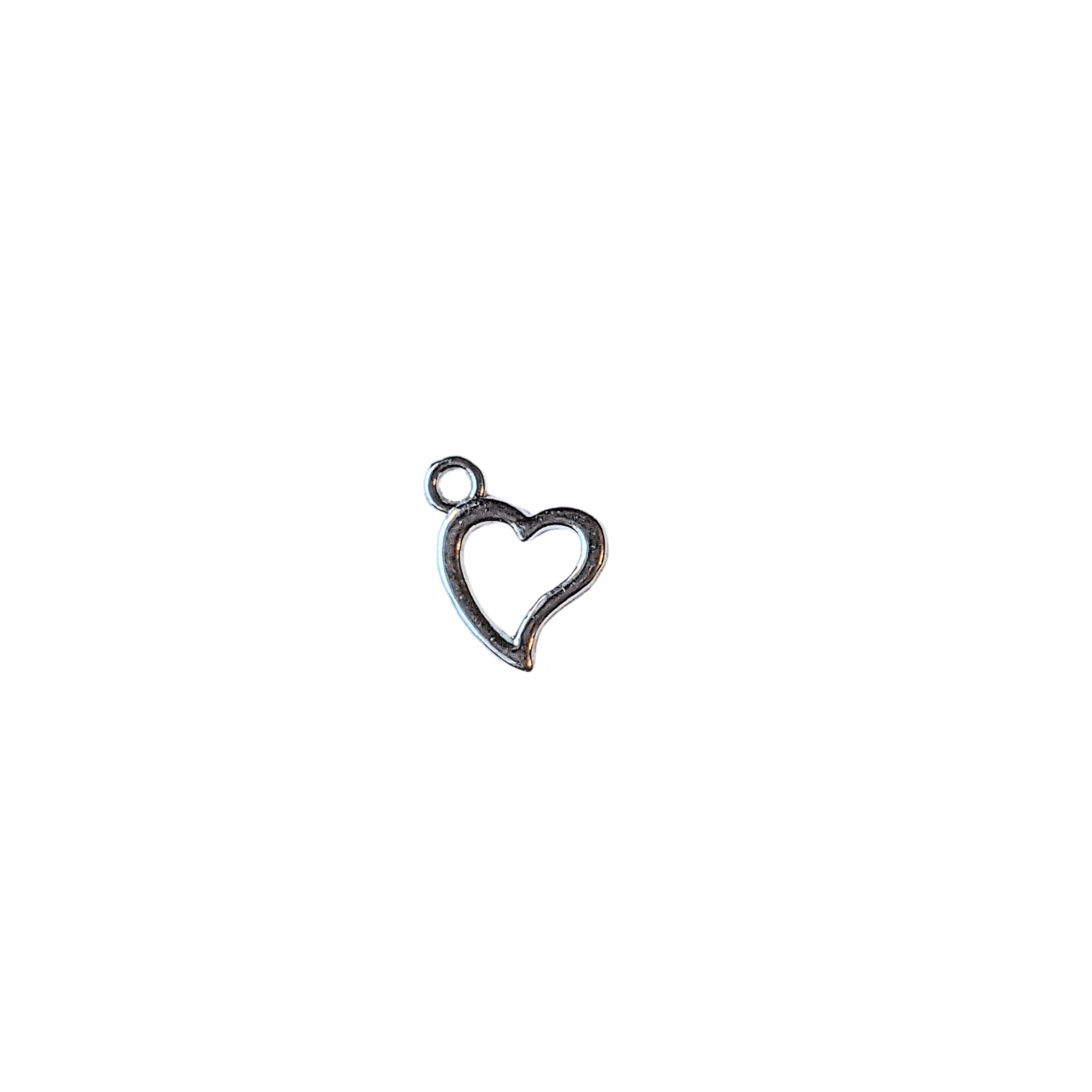 Silver Tiny Open Heart Charm