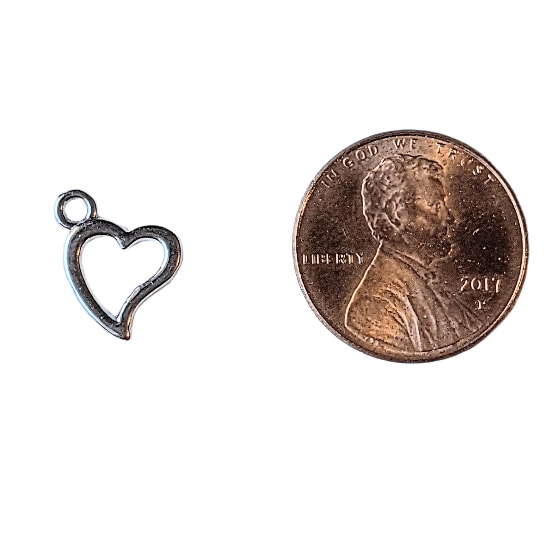Silver Tiny Open Heart Charm