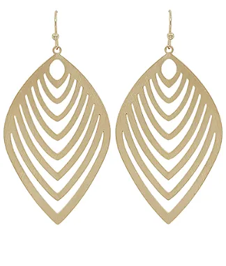 Slit Leaf Worn Gold Earrings