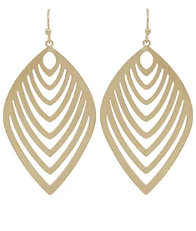 Slit Leaf Worn Gold Earrings
