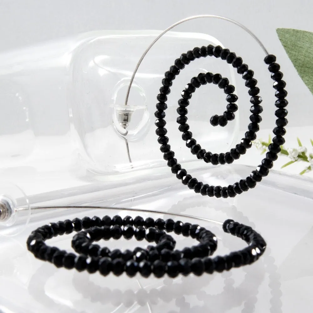 Spiral Earrings Black