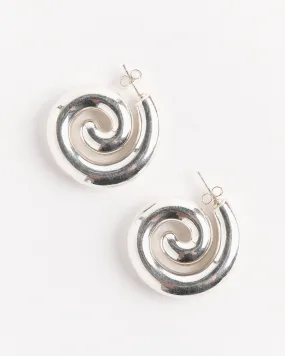 Spiral Hoop Earrings in Sterling Silver