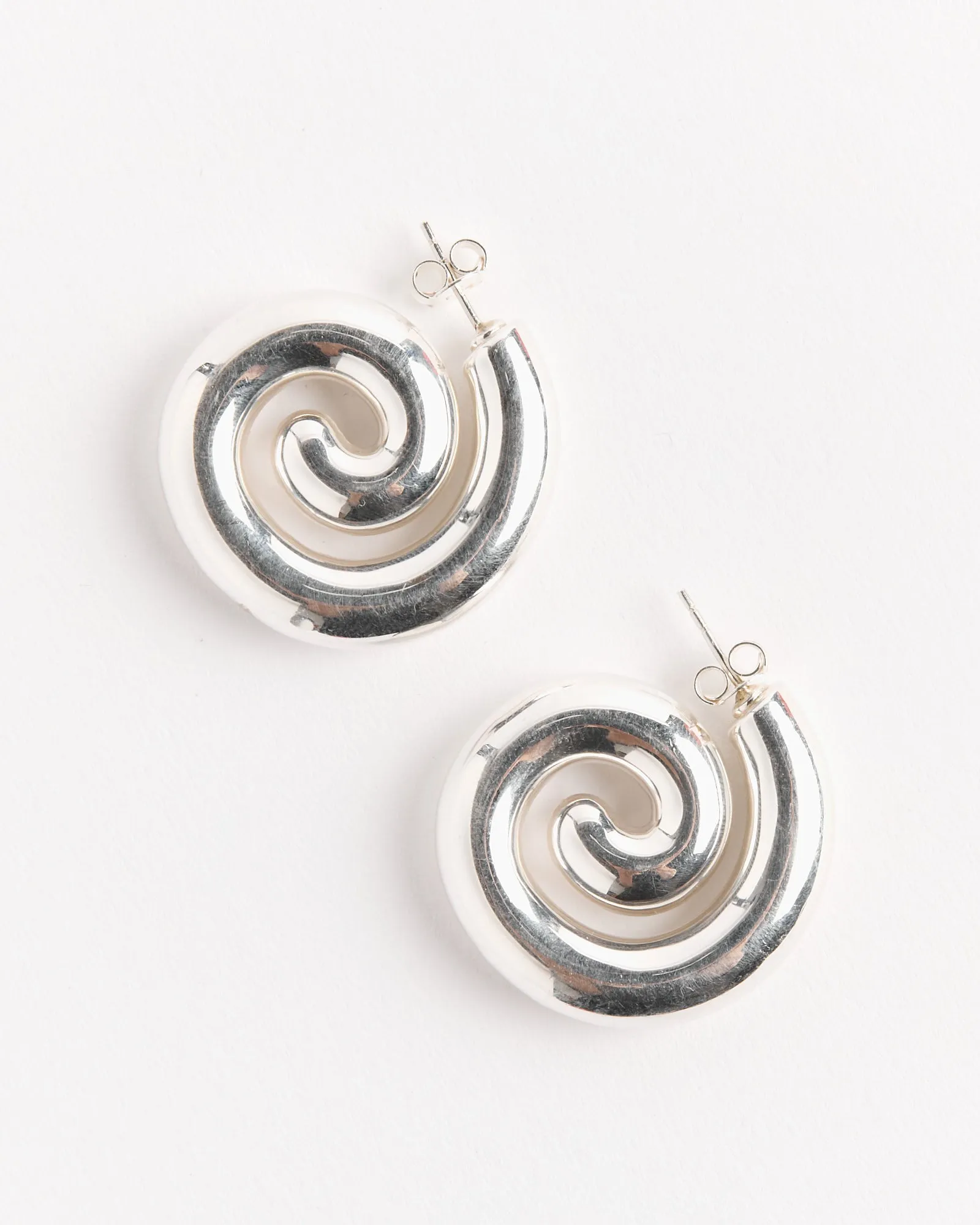Spiral Hoop Earrings in Sterling Silver