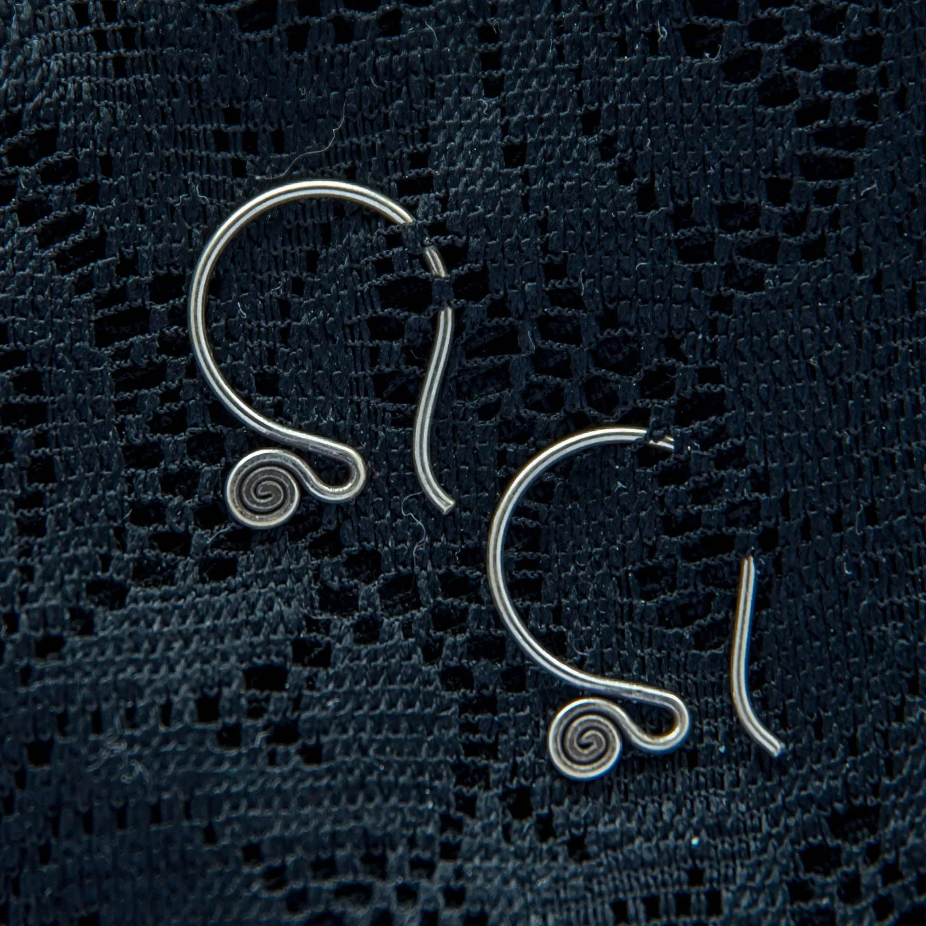 Spiral Hoop Earrings - Silver