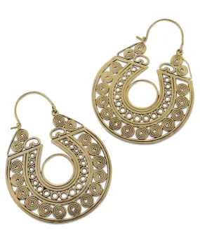 Spiral Magic Brass Hoop Earrings