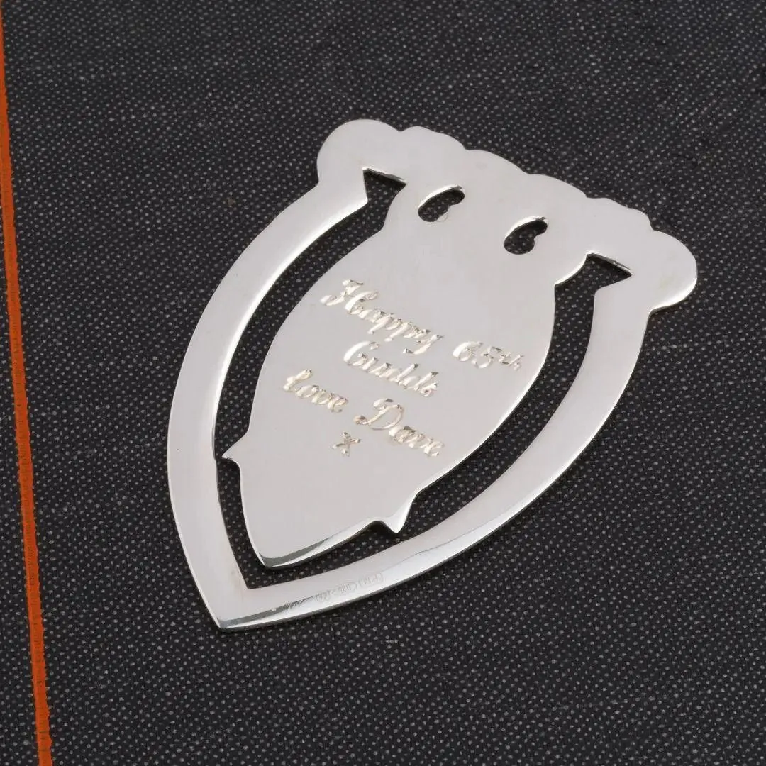 Sterling Silver Owl Bookmark Engraved