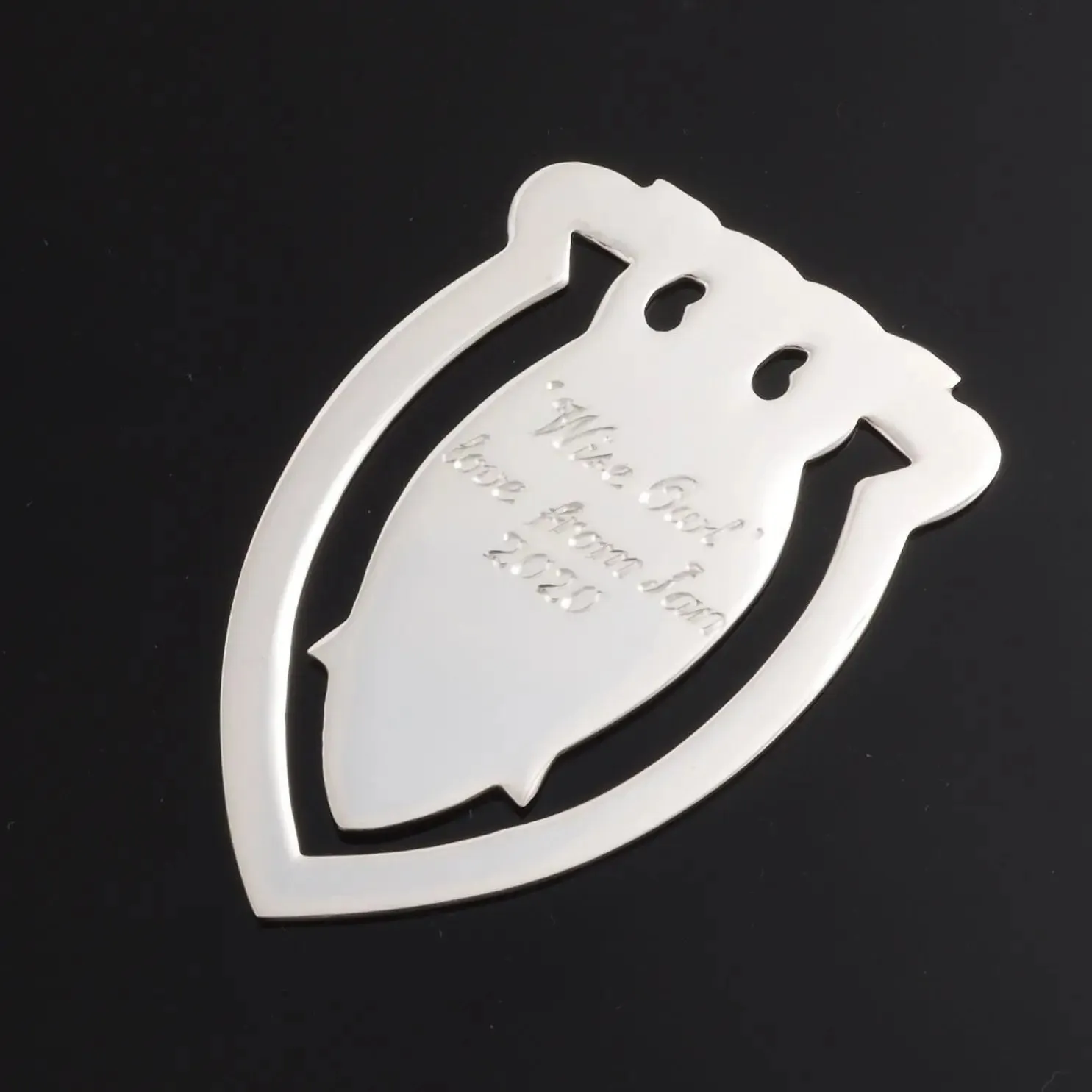 Sterling Silver Owl Bookmark Engraved