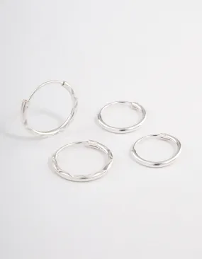 Sterling Silver Spiral Hoop Earring Pack