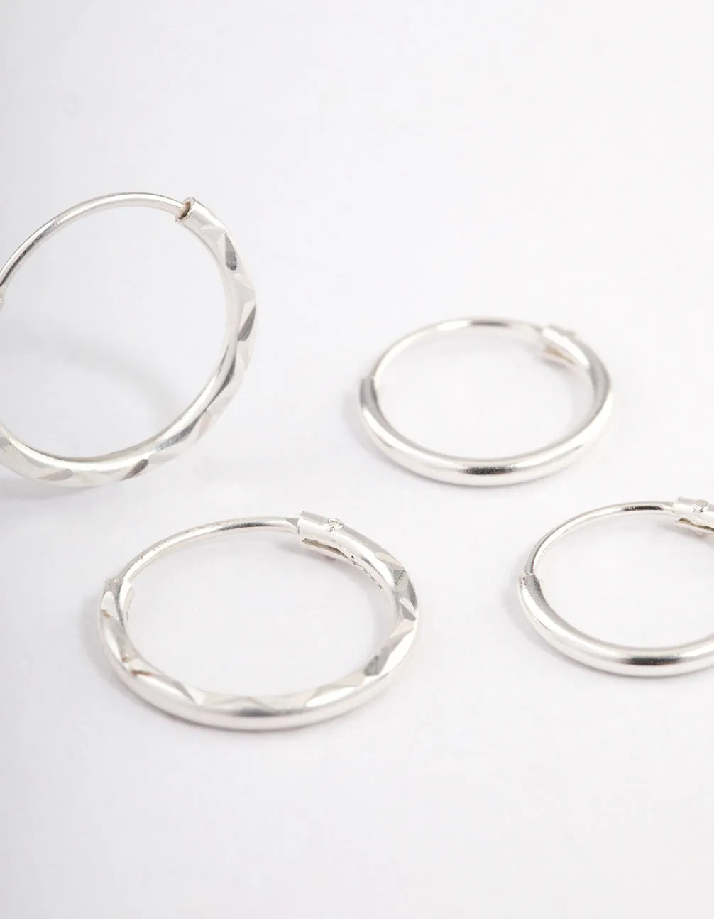 Sterling Silver Spiral Hoop Earring Pack