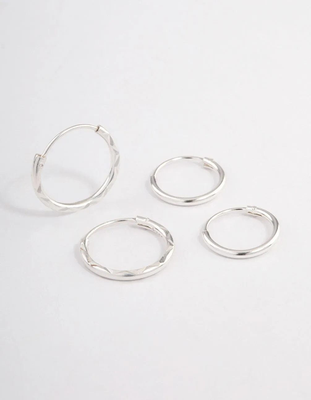 Sterling Silver Spiral Hoop Earring Pack