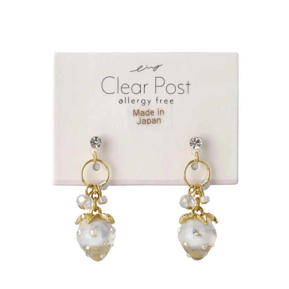 Strawberry Cluster Drop Plastic Earrings
