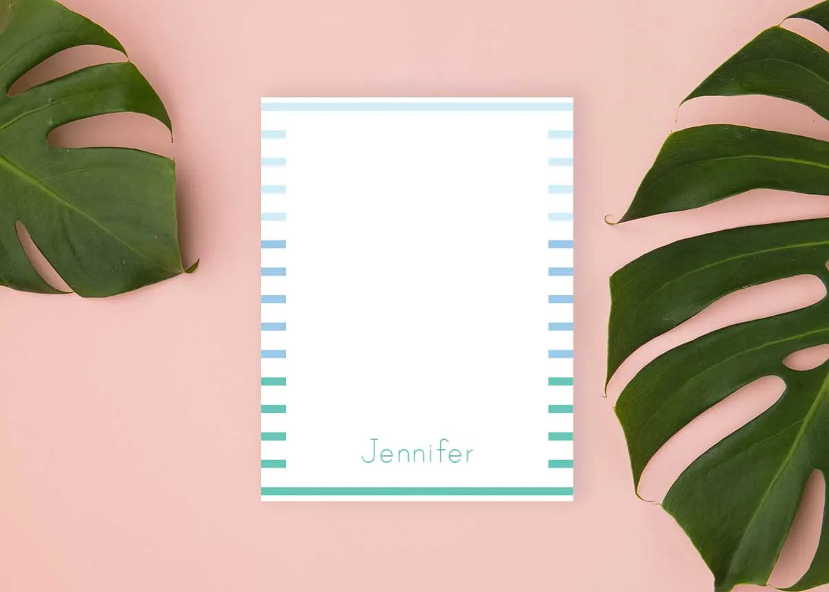 Tropical Stripe Personalized Notepad