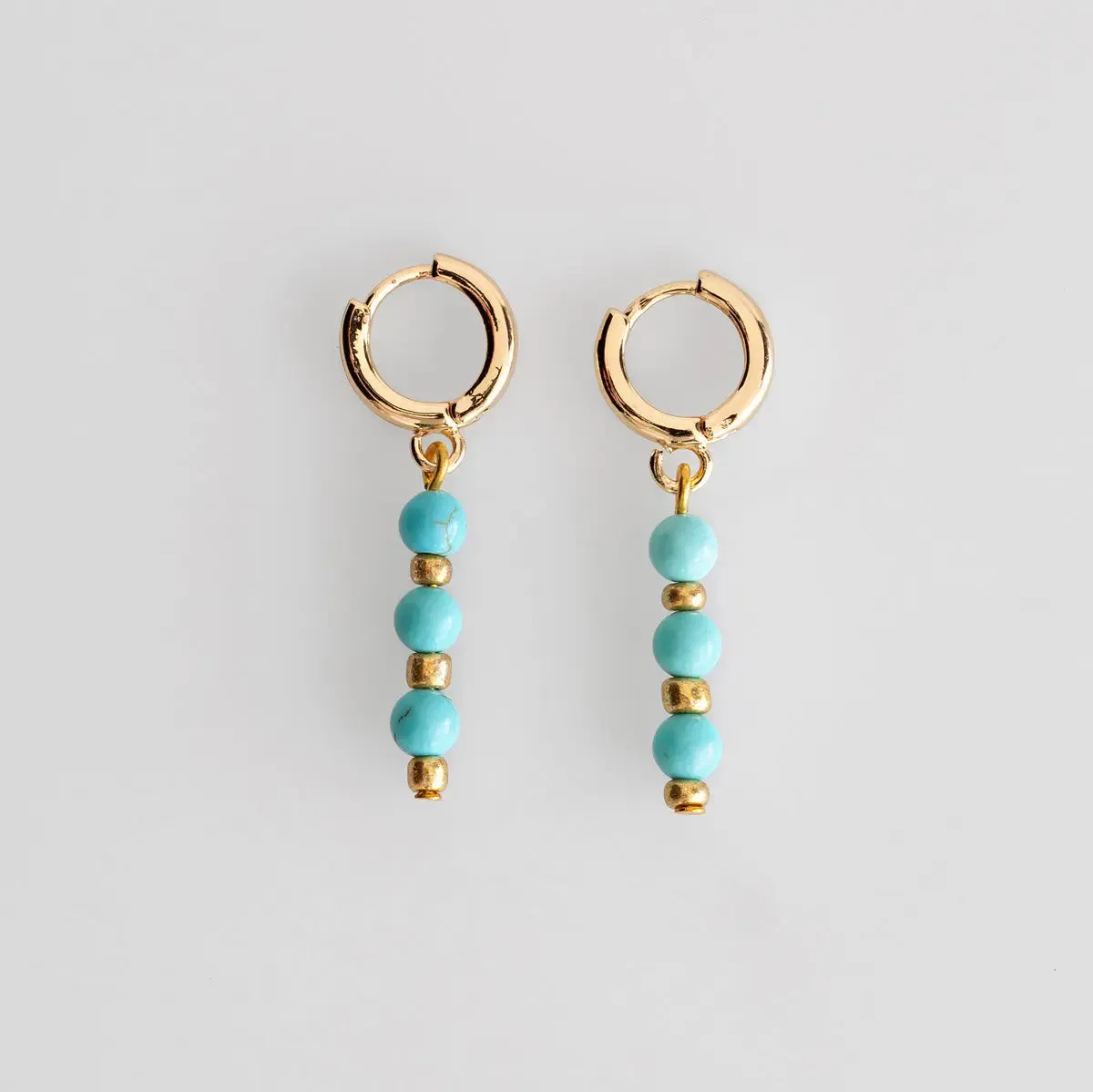 Turqoise Beads Hoop Earrings