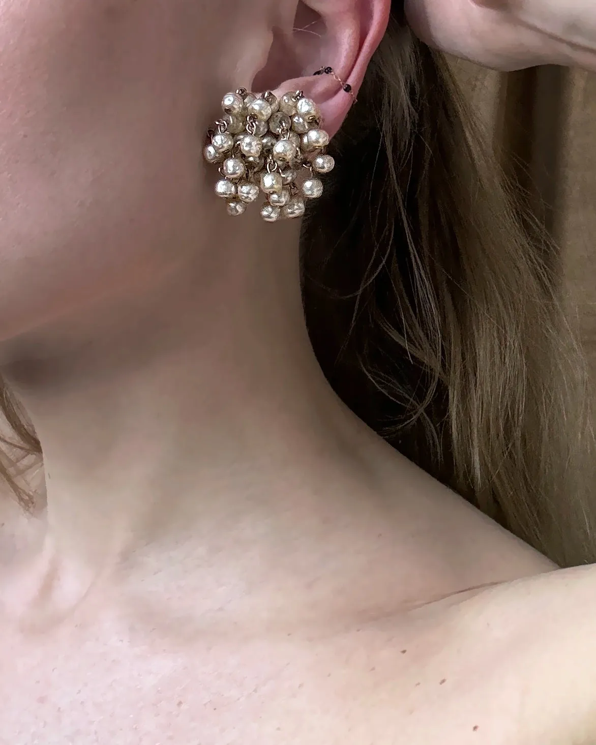 Vintage 1960s Pearl Cascade Cluster Earrings