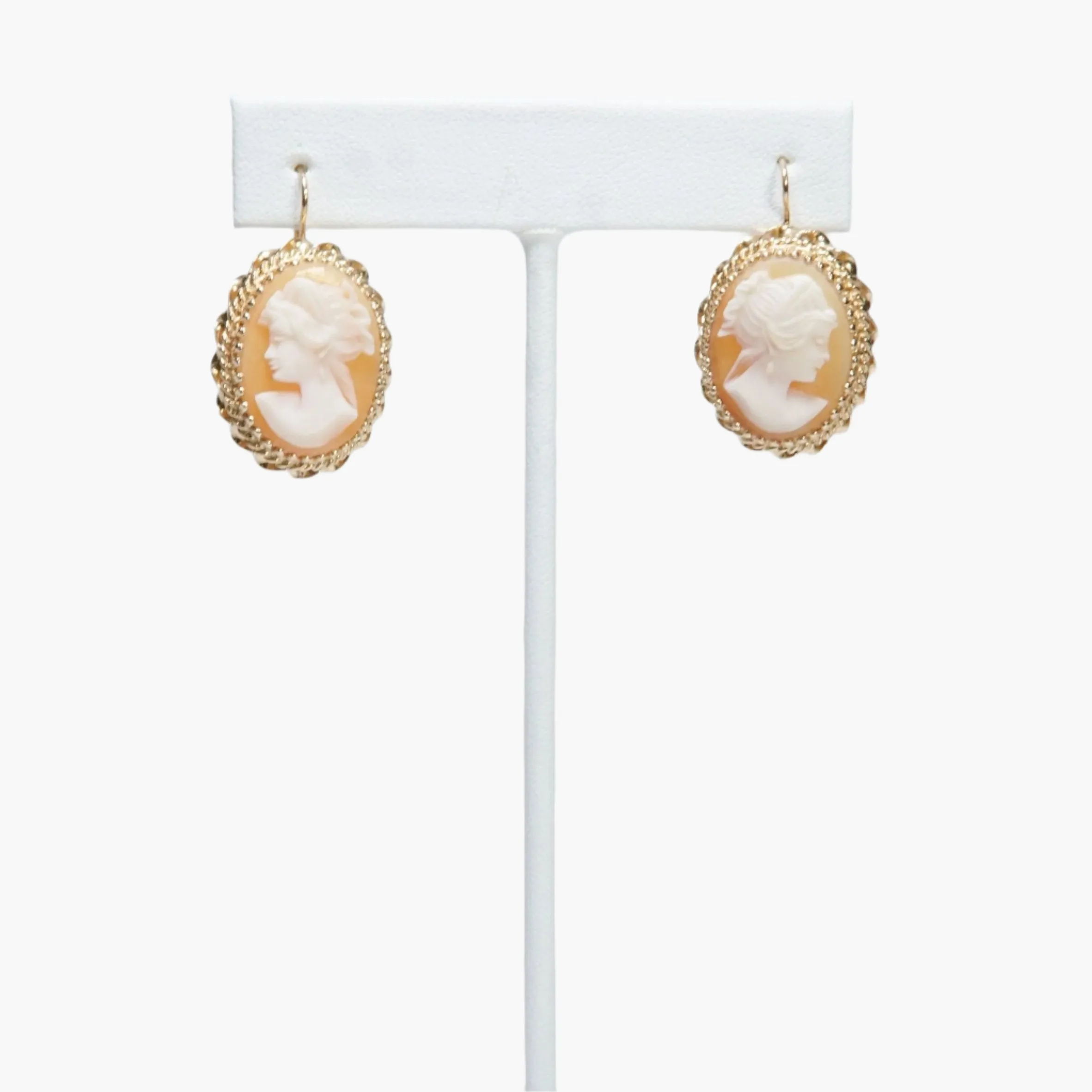 Vintage Shell Cameo Earrings