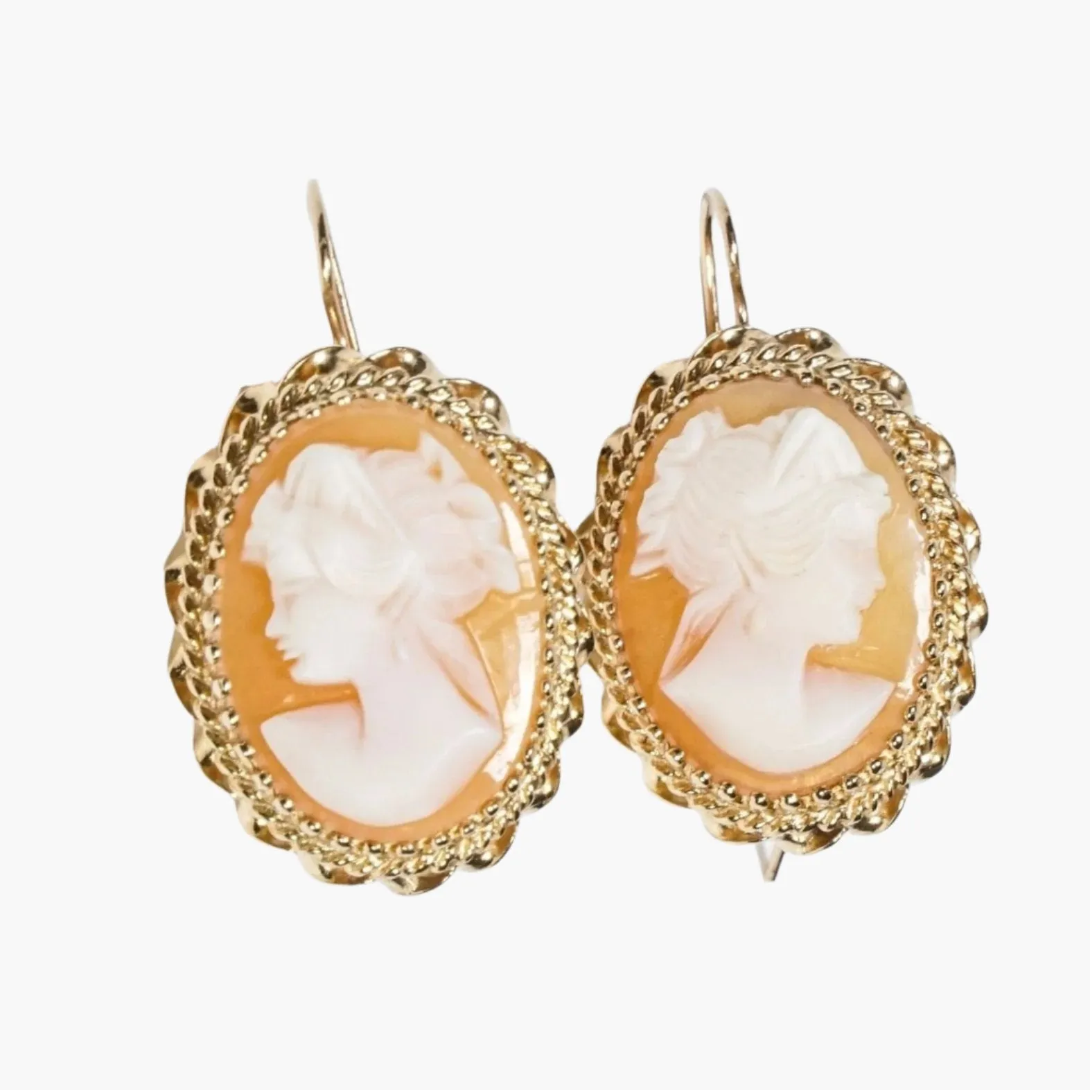 Vintage Shell Cameo Earrings