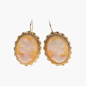Vintage Shell Cameo Earrings