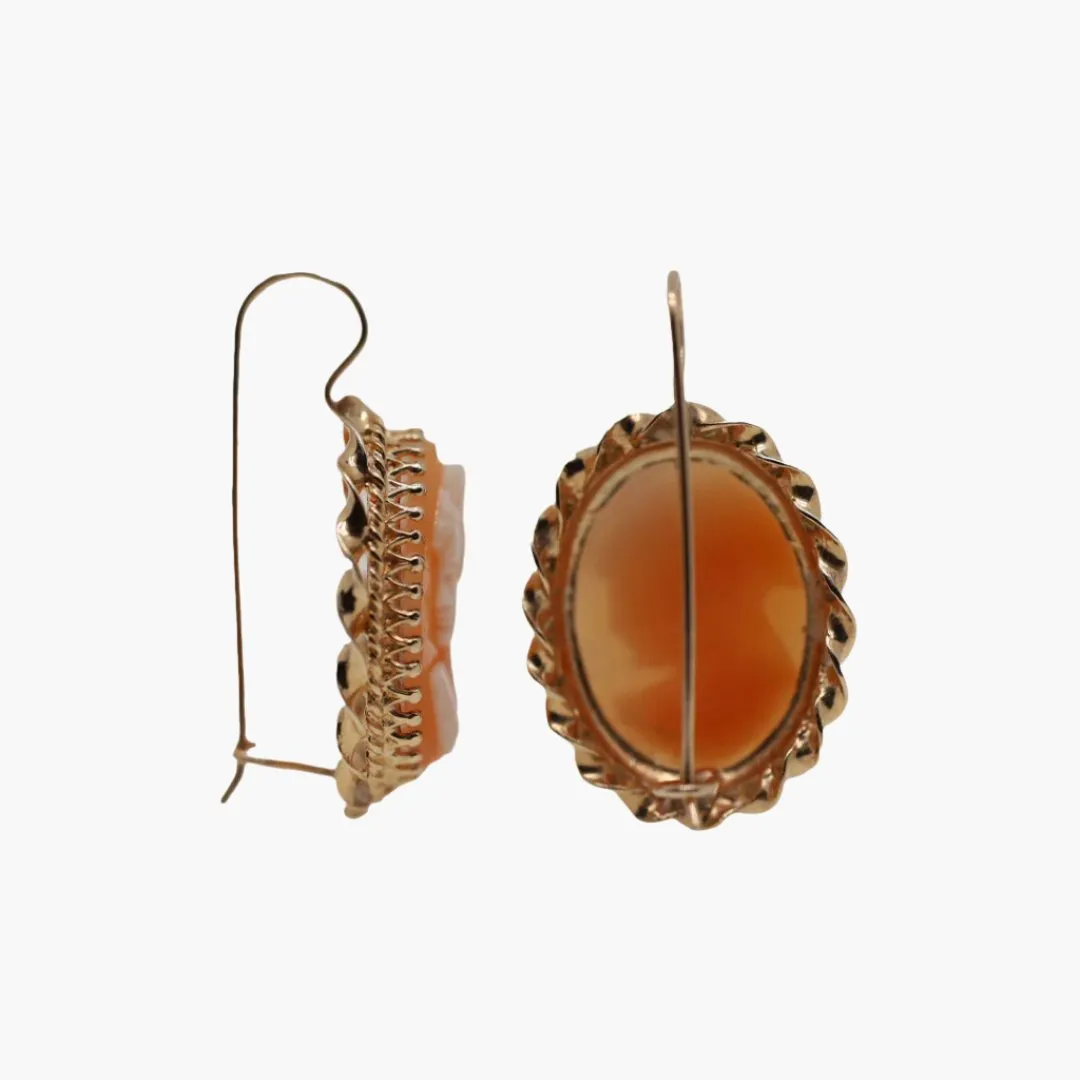 Vintage Shell Cameo Earrings