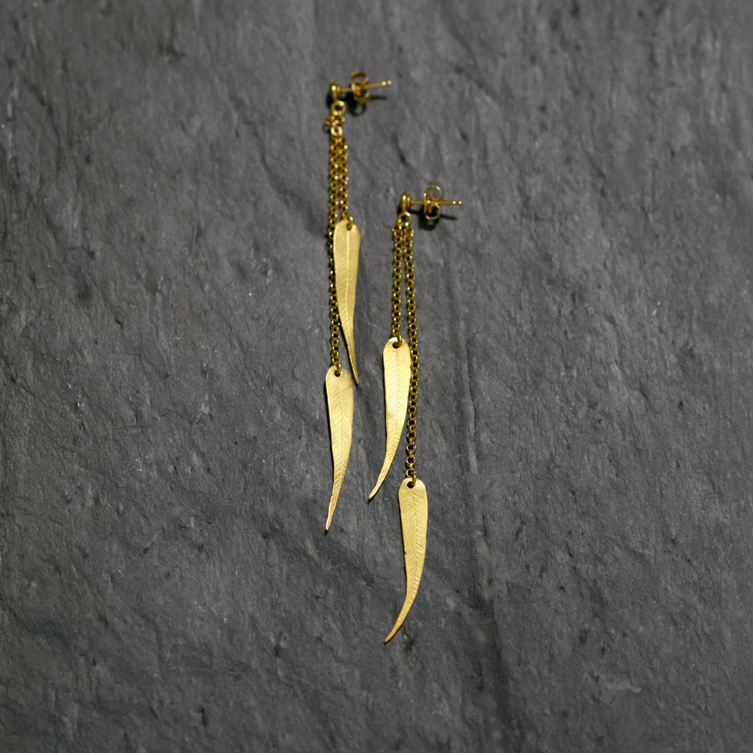 Willow Leaf Earrings - Botanical Silver Jewellery