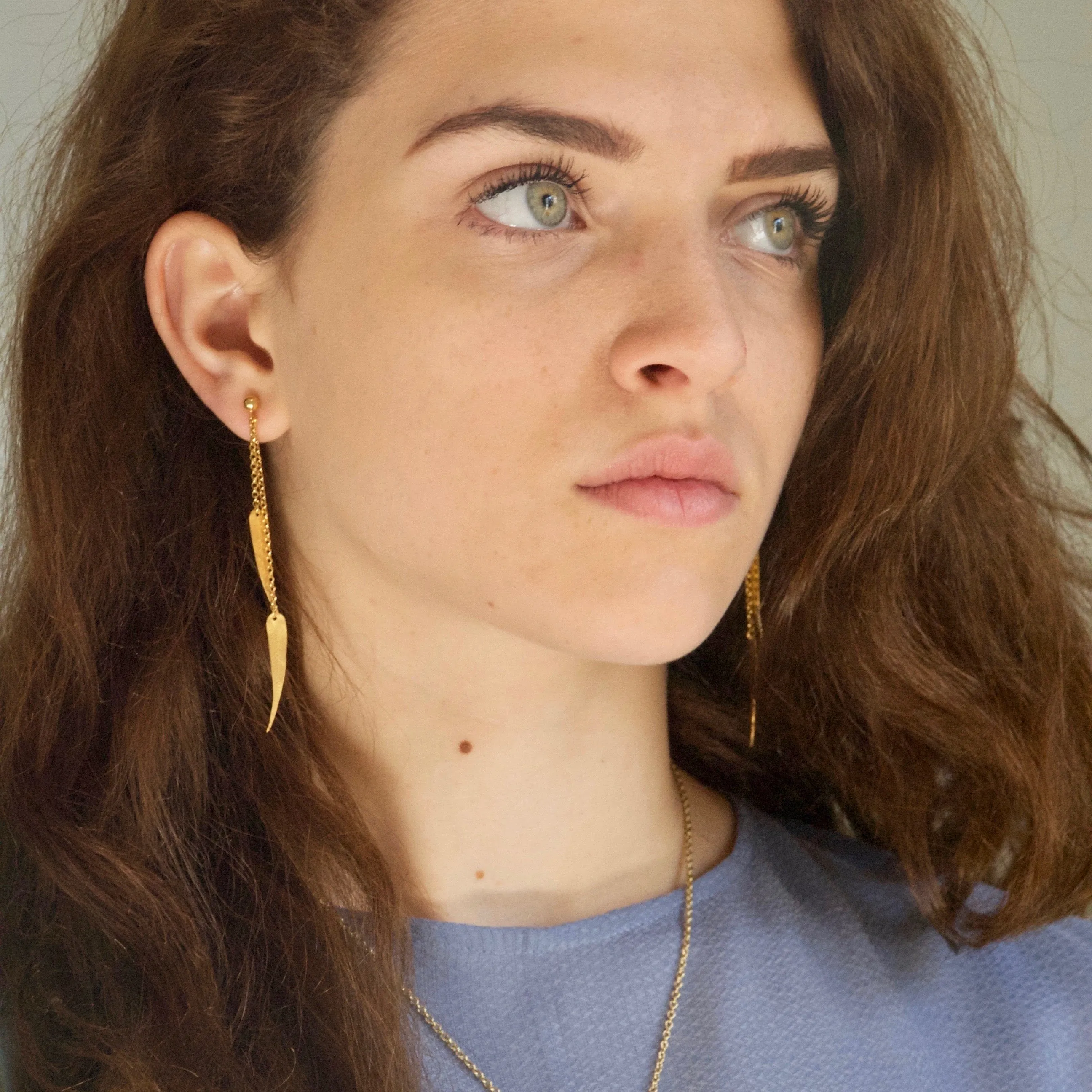 Willow Leaf Earrings - Botanical Silver Jewellery