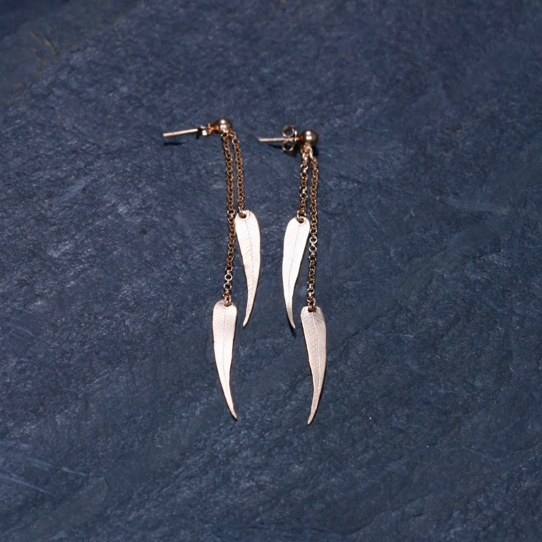 Willow Leaf Earrings - Botanical Silver Jewellery