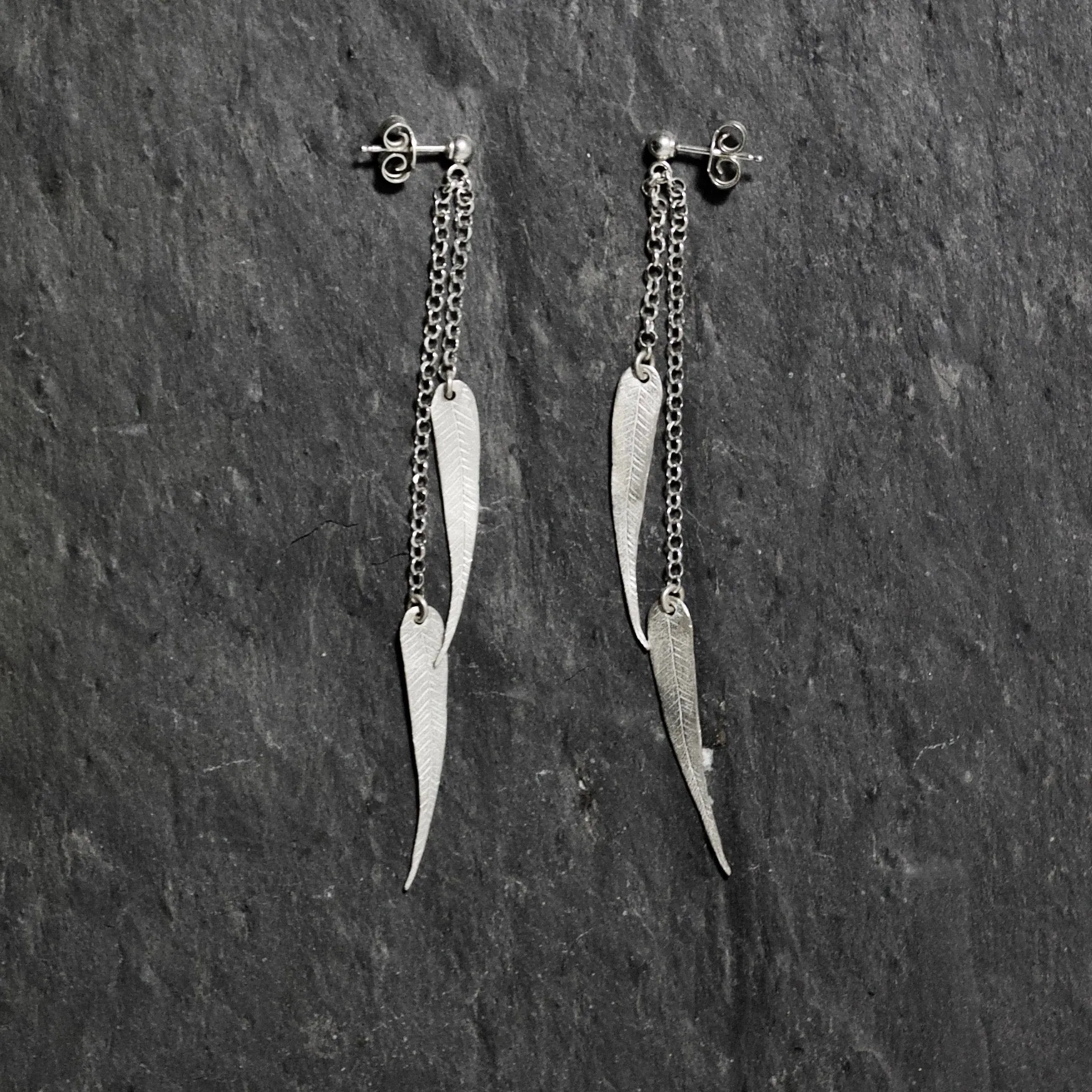Willow Leaf Earrings - Botanical Silver Jewellery