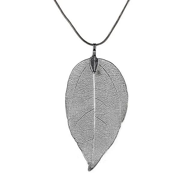 Womens Sweater Coat  Special Leaves Long Chain Jewelry Necklaces