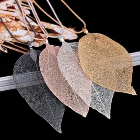 Womens Sweater Coat  Special Leaves Long Chain Jewelry Necklaces