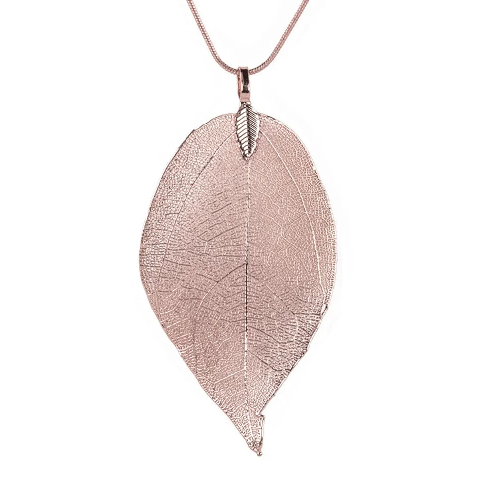 Womens Sweater Coat  Special Leaves Long Chain Jewelry Necklaces