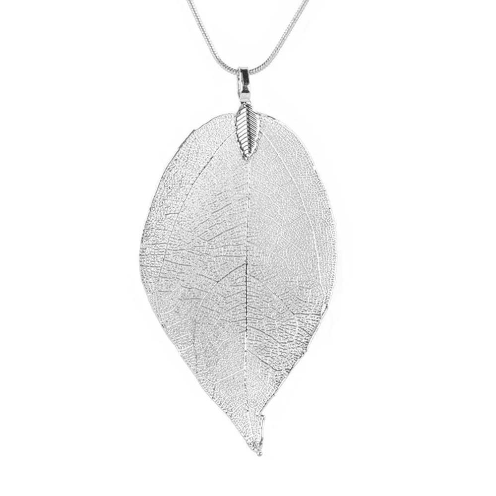 Womens Sweater Coat  Special Leaves Long Chain Jewelry Necklaces