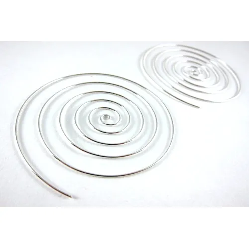 XL Spiral Sterling Silver 60mm Hoop Earrings